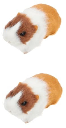 HOLIDYOYO 2St Meers chweinchen Ornamente kunstfell kunstpelz Decor Haustier Hamster Stofftier Schweine-Kuscheltiere Puppe Spielzeug Tiermodell Meerschweinchen Figur Kunststoff-Innenschale