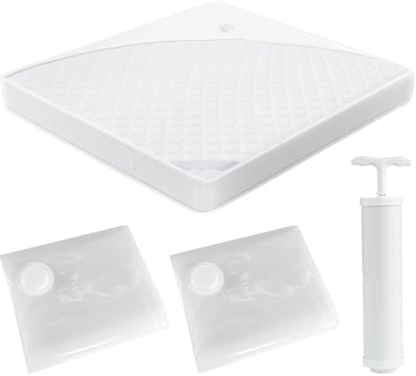 Extra Large Vacuum Storage Bags with Manual Pump, 2 Pack Reusable Mattress Bags for Moving, Storage, Transport - 130x240cm Protective Cover for Compression, Space Saving