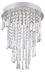 lightling Pamela LED Deckenleuchte, mit Fernbedienung, SWITCH-Dimmer, Lichtfarbe einstellbar, Nachtlicht, Höhe 40 cm, Ø 30 cm, Metall, chrom