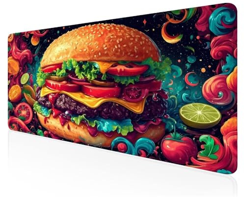 Tapis de Souris Gamer Hambourg Grand Tapis de Souris XXXL de Jeu avec Bords Surpiqués et Dos Antidérapant, sous-Main pour Clavier et Souris, Tapis de Bureau Multifonctionnel et Etendu 80x40 CM F-45