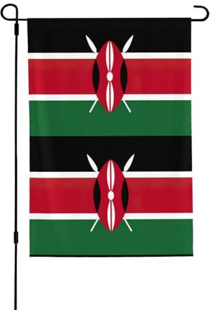 Letreros de la bandera de Kenia para patio, de doble cara, duraderos, de 28 x 40 pulgadas para decoraciones de temporada