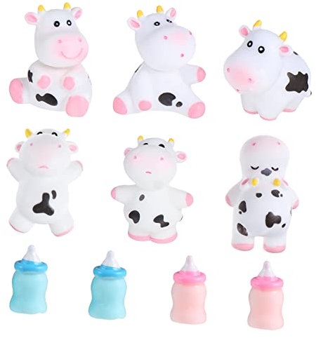 BESPORTBLE 10stücke Miniatur Kühe Garten Ornament Künstliche Kuh Und Flasche Figuren Für Tisch Regal Dekoration Landschaft Schmuck