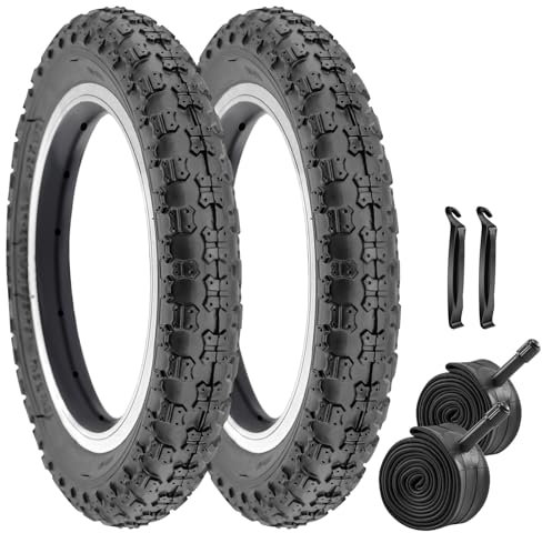 Neumáticos de bicicleta para niños, 20 pulgadas, 20 x 2.125, neumáticos y tubos plegables de 32 mm, válvula Schrader compatible con BMX MTB bicicleta de carreras para niños (20 x 2.1 pulgadas)