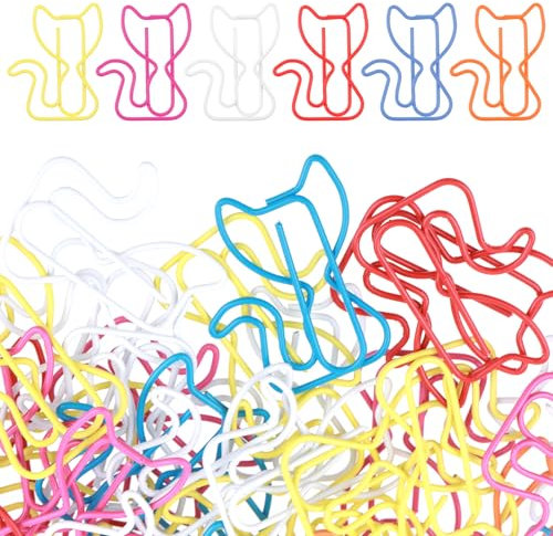 BOHUIZ 50 Stück Süße Büroklammern, katze Büroklammern Bunte Tier-Lesezeichen-Clips Lustige Bürogeschenke Kreative Metall Deko