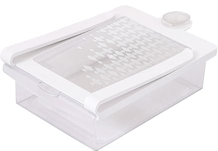 Conny Clever Kühlschrank Organizer Set, 2 Ausziehbare Schubladen, Transparente Aufbewahrungsbox mit Deckel, Kühlschrankbox aus Kunststoff 190x135x60 mm