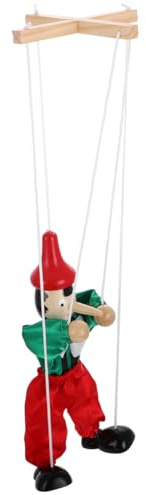 VICASKY Marionette Puppet - Handcrafted Wooden Pull-String Puppet with Movable Limbs, Interactive Toy for Storytelling & Finger Dexterity | Random Color Clothing