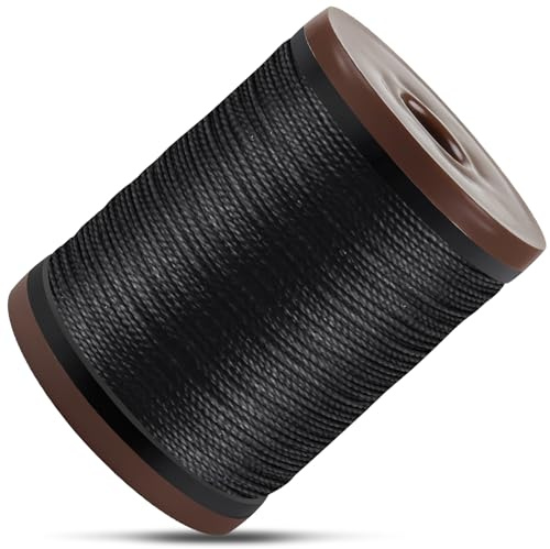Caianwin-0.5mm Gewachste Schnur 100m Schwarz Gewachste Kordel | Gewachster Faden Gewachstes Garn für Armbänder, Halskette, Basteln, Nähen & Aussetzung