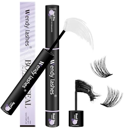 Eyelash Glue Bond and Seal Lightweight Eyelash Glue Lash Glue Strong Hold 72 Hours DIY Waterproof Eyelash Extensions Glue (6 ml + 6 ml, Lash Bond and Seal)