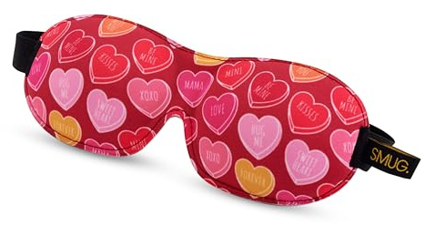 SMUG 100% Blackout Sleep & Eye Mask | Eyelash Extension Friendly | Eye Masks for Sleeping | Sleep Masks for Women & Men | Straps for Dream Comfort & Adjustability | Heart Sweets