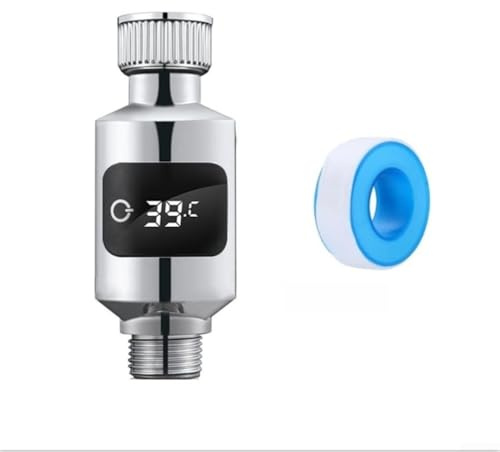 snowchecking Wasserthermometer für Dusche mit Batterieanzeige, IP65 versiegelte Konstruktion, kompatibel mit Standard 1,27 cm Wasserhahnsystemen