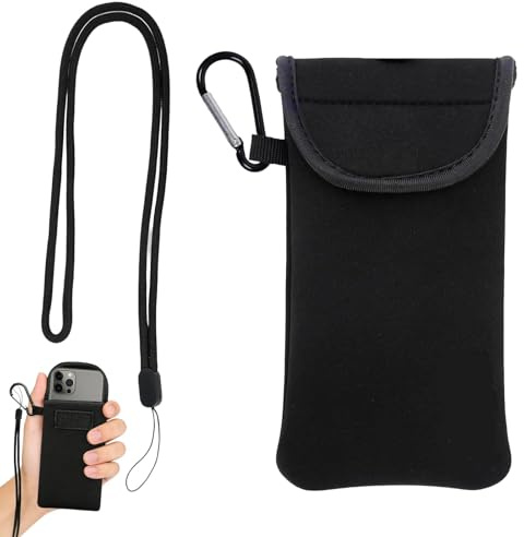 YIIWONI Housse Universelle Smartphone avec Mousqueton Et Dragonne,Sacoche Bandoulière Move Compatible avec 6,7 Pouce Smartphones,Pochette De Protection pour Téléphone