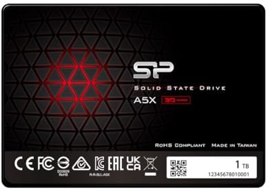 Silicon Power 1TB SSD 3D NAND A5X SLC Cache Performance Boost SATA III 2.5 7mm (0.28) Internal Solid State Drive (SP001TBSS3A55S25AY)