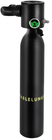KKVUIIFF 0.5L Mini Tauchflasche, Sauerstoffflasche Lungenflasche mit Druckanzeige (300 Bar) & Ventil, für Eine Vielzahl von Szenarien, Leicht & Zuverlässig