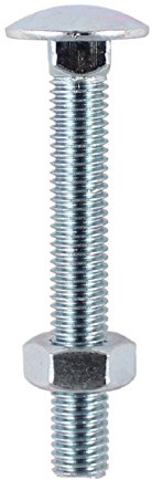 TIMco 16200CB Carriage Bolt with BZP Hex Nut 16.0 x 200 - Zinc (Box of 5)
