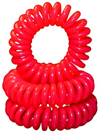 Miya® 3er Set hochwertige Haargummi in hell rot , elastisch Telefonkabel , mini Kunststoff-Spirale, Telefonhaargummi, Haarschmuck, Armband