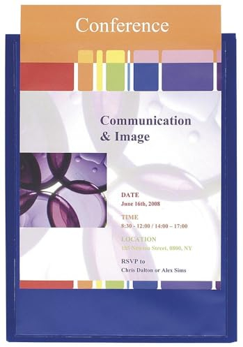 Exacompta 43502E 10er Pack Präsentationsmappe KeaCover aus starkem Kunststoff für DIN A4 Klarsichthülle auf dem Vorderdeckel, Steckplatz für Visitenkarte blau