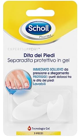 Scholl Lot de 3 séparateurs d’orteils anatomiques en gel