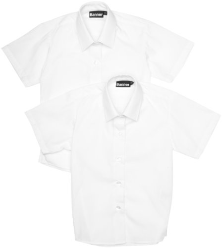 Blue Max Banner Girl's Twin Pack Short Sleeve School Blouse