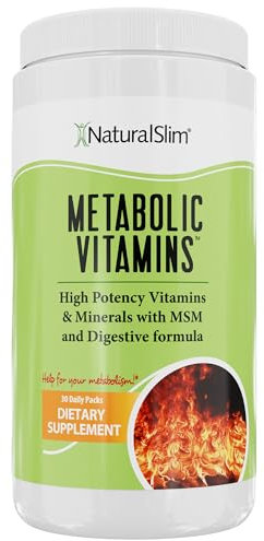 NaturalSlim Vitaminas Metabólicas, Multivitaminas con Magnesio, Vitamina C, D, B12, Complejo B y Enzimas Digestivas, Apoya el Metabolismo, Vitalidad, Energía y Buena Absorción de Nutrientes, 1 pack