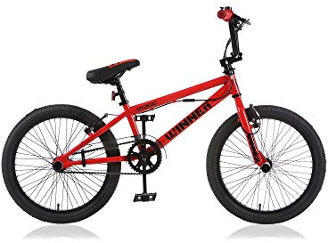 Frank Bikes 20 Zoll BMX Kinder Bike Fahrrad Rad KINDERFAHRRAD JUGENDFAHRRAD Freestyle 360° Rotor 4 Pegs Winner ROT