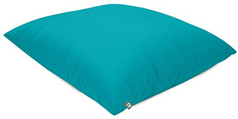 rucomfy Comfortable Floor Cushion Beanbag - Water Resistant - Turquoise | Plush & Supportive Pre-Filled Floor Cushion - Perfect For Lounging - Extra Seating - Premium Durable Fabric - 70x70cm