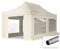 TOOLPORT Faltzelt Faltpavillon Pavillon 3x6m - mit 4 Seitenteilen (Panoramafenster) Premium Dach Partyzelt Creme