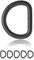 Ganzoo D - Ring Stahl, 5 Stück, 23mm Gurtmaß, Außen 42mm x 33mm, 5mm Material, Größe L, Paracord Hundehalsband, Taschen - Herstellung, Rucksack - Riemen, Nicht-rostend, Farbe schwarz matt