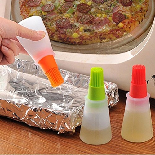Oil Honey Wine Sauce Bottle Silicone Basting Brush with Pump Spray Dispenser for Home Kitchen BBQ Cooking Grill Barbecue Baking
