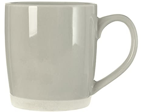 Premier Housewares Grey Mug Made From Bone China/Glossy Finish/Rounded Handle Mugs For Espresso/Cappuccino Cups Decorative Plain Cup 9 x 9 x 13
