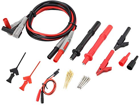 Kit Cavi Prova per Multimetro Digitale, Puntali per Sonda Elettronica Sostituibili con Clip a Coccodrillo