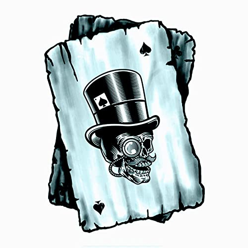 EROSPA® Aufkleber/Sticker KFZ Auto Motorrad - Karte Pik Ass Totenkopf Schädel - Car-Sticker (Schwarz)