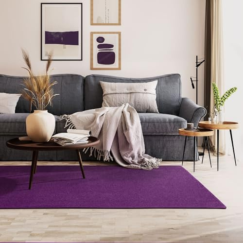 Steffensmeier Kurzflorteppich Cambridge Young | Teppich für das Wohnzimmer, Jugendzimmer in, Lila, Größe: 80x150 cm