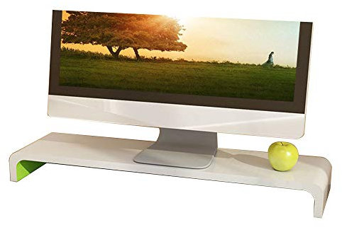 JRPQ White Green Desk Organizer for 15-27 inch Display Monitor Stand Riser for Display/Laptop/TV Printer/fax/Computer Computer/A