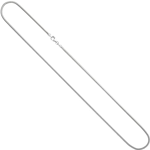 Jobo Damen Weißgoldkette Schlangen-Kette aus 14 Karat 585 Weißgold 1,4 mm 50 cm