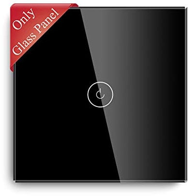 BSEED Smart Lichtschalter Berührungsschalter Kristall Glasscheibe Glaspanel für Wifi Wandlichtschalter 1 Fach Schwarz 86mm
