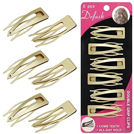Dofash Doppelgriff Haarspangen Haarspangen Metall Haarspangen Zubehör Schmetterling Haarspangen für Frauen dünnes Haar 6PCS (Gold)