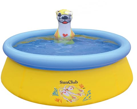 SunClub Planschbecken Wassersprühender Otter Pool 150x41 cm mit aufblasbarem Luftring