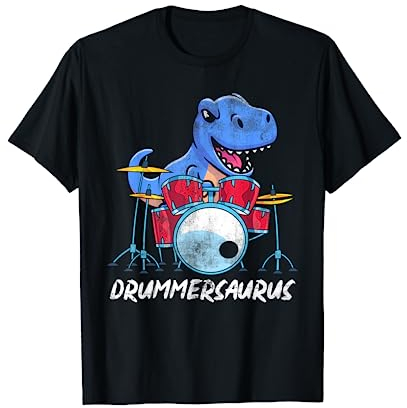Dino Rock Band Musik Drummer T Rex Geschenk Schlagzeug T-Shirt
