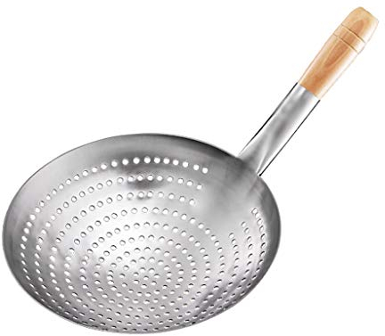 Coladores de malla Cocina alambre de acero inoxidable colador de acero inoxidable mango de madera tamiz del grado comercial colador grande for la familia hotel Restaurantes (10.2 ) Aparatos de cocina