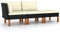 vidaXL Eukalyptusholz Massiv Gartenmöbel 3-TLG. Sitzgruppe Sofa Lounge Gartensofa Gartenset Sitzgarnitur Mittelsofa Ecksofa Poly Rattan
