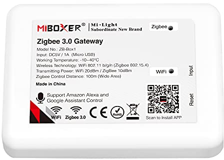 LIGHTEU®, Milight Miboxer Zigbee3.0 Gateway kompatibel mit allen Zigbee 3.0 Produkten, unterstützt APP und Sprachsteuerung, ZB-Box1
