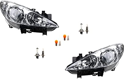 Johns, passend für Peugeot 307 Scheinwerfer 07/05- mit Leuchtmitteln Set links & rechts