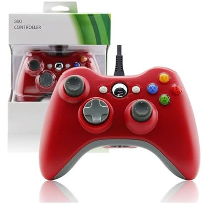 MANDO CON CABLE PARA MICROSOFT XBOX 360 WIRED GAME CONTROLLER COLOR ROJO ROJA