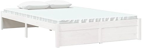 vidaXL Massivholzbett Doppelbett Bettgestell Lattenrost Bett Bettrahmen Holzbett Schlafzimmerbett Schlafzimmermöbel Weiß 120x200cm