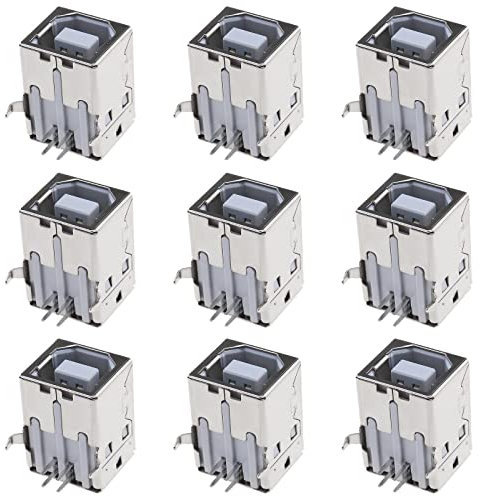 YINETTECH 30pcs Connecteur de Prise USB Jack USB 2.0 Type B Connecteur de Prise Jack Femelle Adaptateur Remplacement Réparation pour Carte PCB Projecteur Imprimante Prise USB
