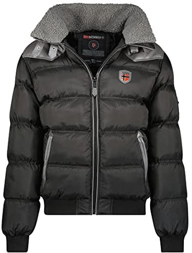 Geographical Norway warme Winterjacke Designer Herren Winter Stepp Jacke (S, Schwarz/dunkel Grau)