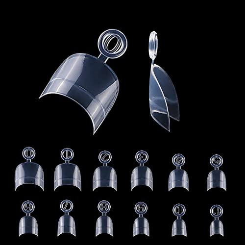 600 Piezas Puntas de Uñas, 12 Tamaños Francesa Uñas Acrilicas Media Tapa Tips Uñas, Acrilicas Puntas de Uñas Postizas para Manicura Decoración, Transparente