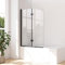 Duschwand für Badewanne Schwarz 120 x 140 cm 6mm Nano Glas faltbar Duschabtrennung Duschwand