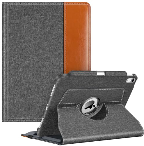 Fintie Drehbare Hülle für iPad (A16) 11. Gen 11 Zoll, iPad 10. Gen 10.9 | 360° Drehständer, Betrachtung im Hoch- und Querformat, stoßfeste Schutzhülle mit Stifthalter, Auto-Sleep/Wake, Dunkelgrau
