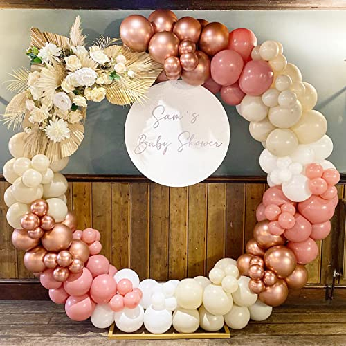 Luftballon Girlande Rosa, Luftballons Rosa mit Luftballons Rosegold Und Luftballons Beige, Ballon Girlande Rosa für Geburtstagsdeko Mädchen,Boho Hochzeitsdeko,Babyparty Mädchen,Baby Shower,Verlobung